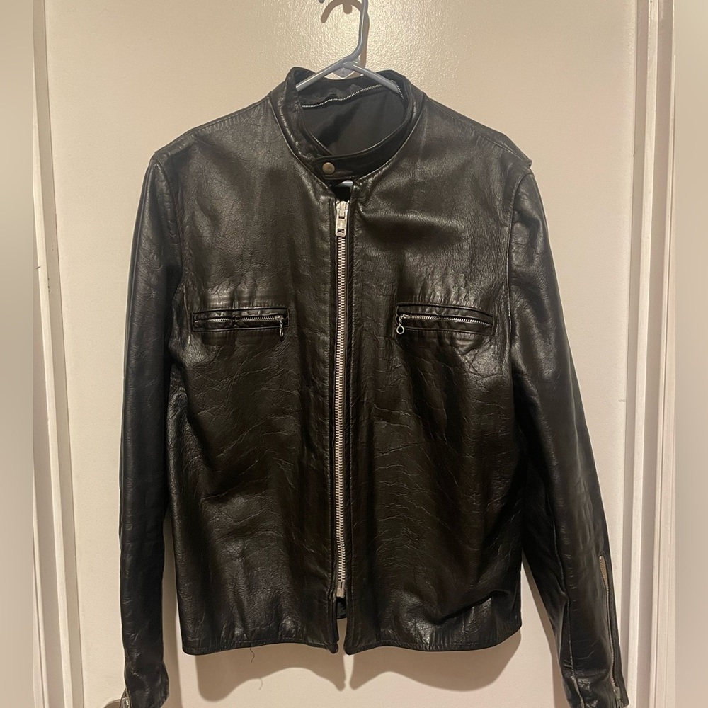 Vintage Leather Motorcycle jacket - medium